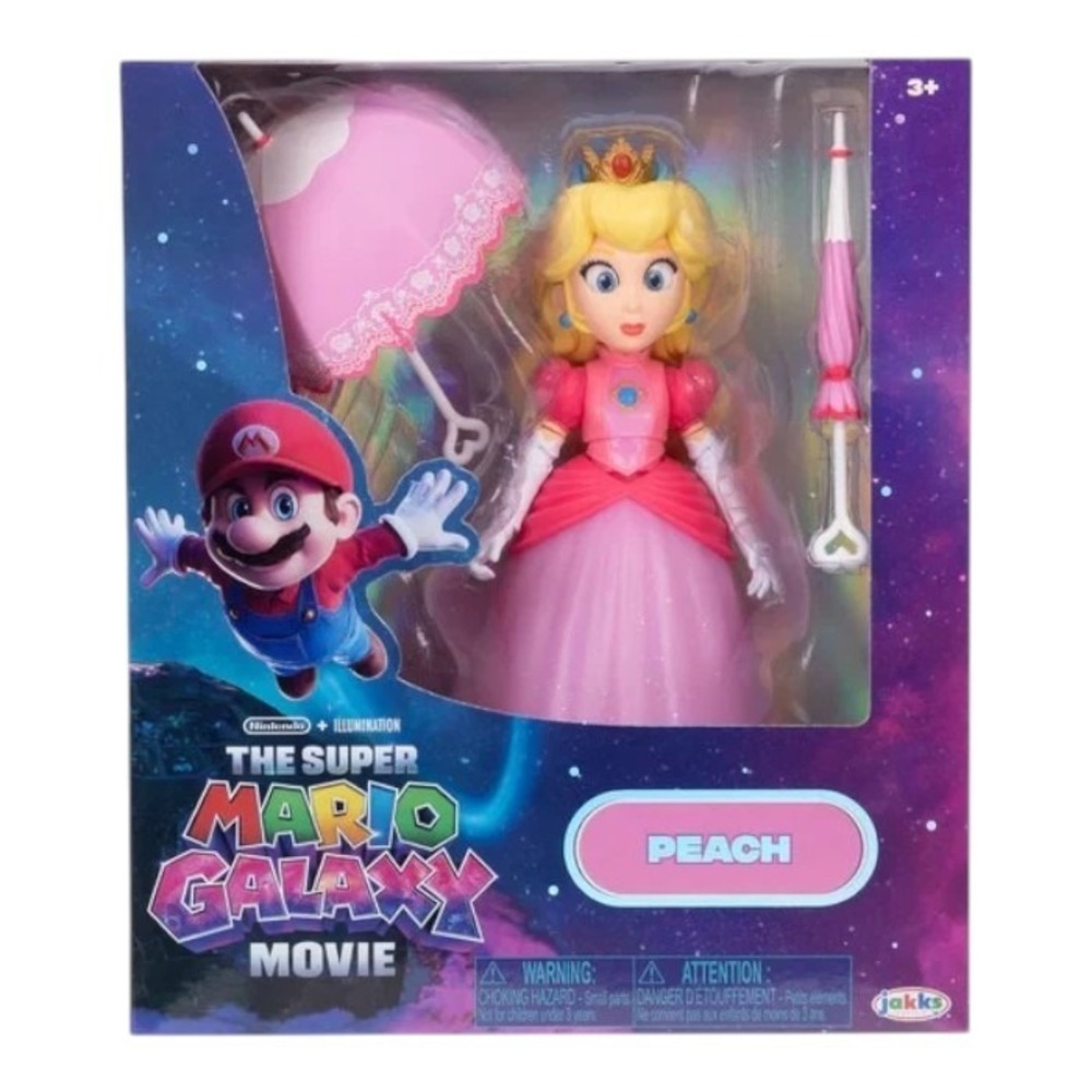 Jakks Pacific Super Mario Galaxy Movie Peach 5 Inch Action Figure New Nintendo